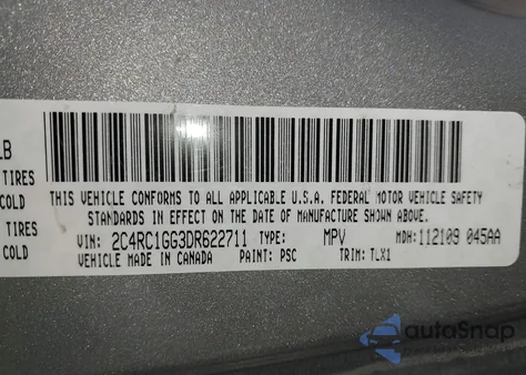 2013 Chrysler Town & Country Limited from USA, damaged, VIN 2C4RC1GG3DR622711